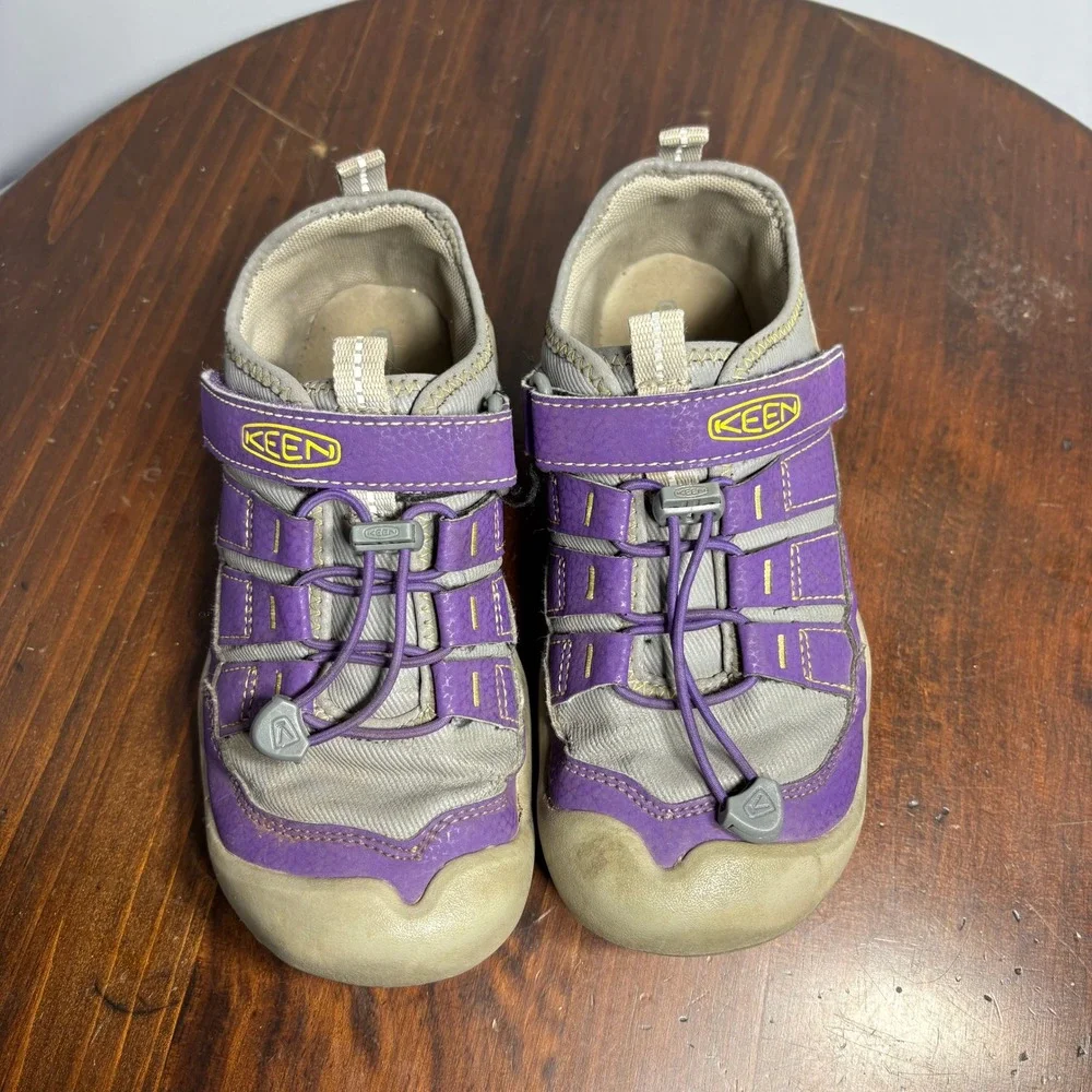 Keen Hiking Shoes Girls 1 Purple Moxie Sport Trail Bungee Hook Loop‎ Athletic